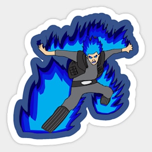 Blue Flame Power Sticker
